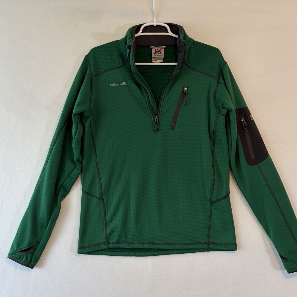 Avalanche Men’s 1/4 Zip waffle thermal Pullover 1/4 Zip Jacket Size Small Green